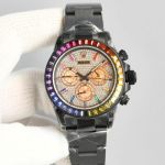 ROLEX Daytona Replica with Diamond Bezel Blaken 904L Steel 4130 Movement Full Diamond Dial Watch